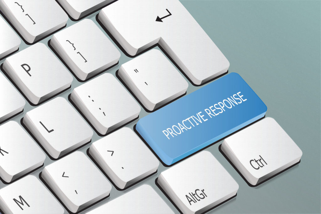 proactive response written on the keyboard button